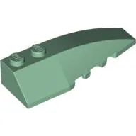 Brick Wedged, Curved 6 x 2 Right, Inner Ridges / Sand Green