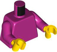 Lego Torso Plain / Magenta Arms / Yellow Hands