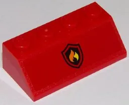 Slope 45 2 x 4 with Fire Logo on Red Background Pattern (Sticker) - Set 60111