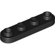 Plate Special 1 x 4 Rounded with 2 Open Studs / Black