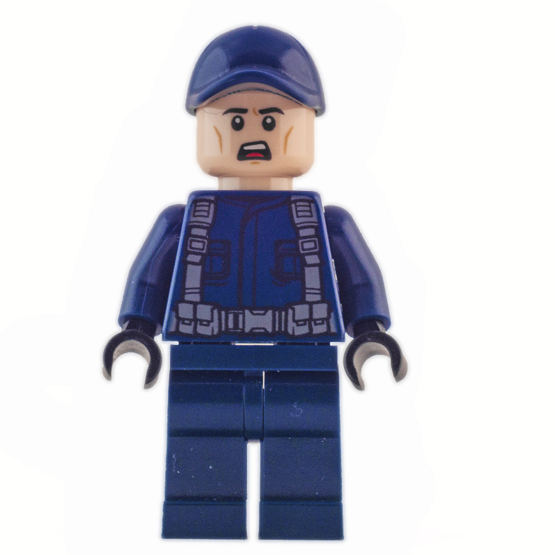 Lego Guard in Dark Blue Cap, with Gray Straps