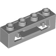 Lego Launcher, Brick Special 1 x 4 with Inside Clips (Disk Shooter) with Recessed Center 2 Studs / Light Bluish Gray