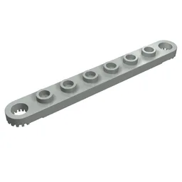 Technic Plate 1 x 8 with Toothed Ends / Light Gray