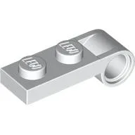 Plate Special 1 x 2 with Pin Hole On Side / White