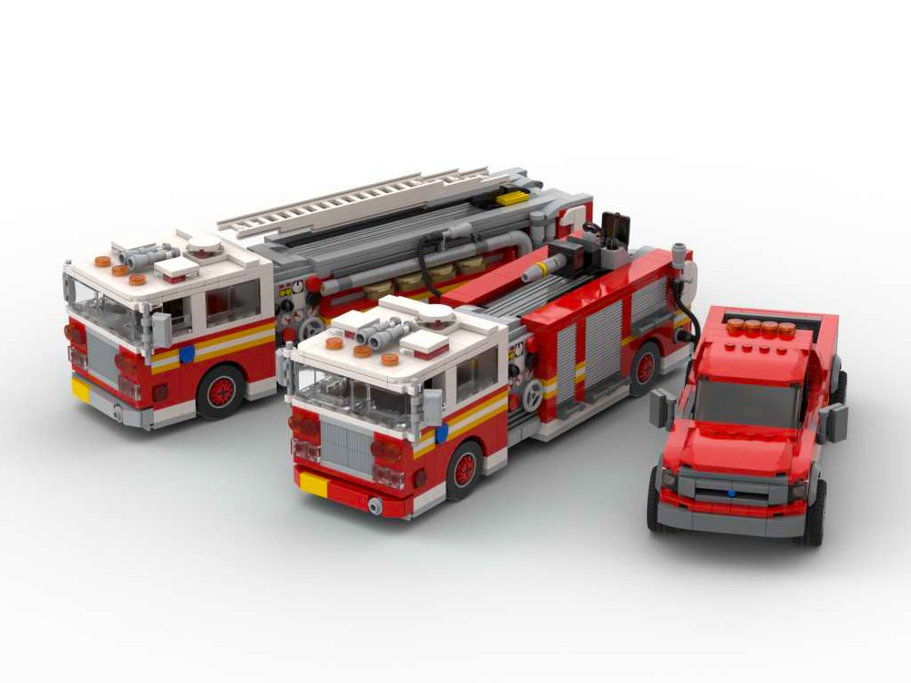 Lego Fire Department - Set of Three Vehicles - 8 Stud Speed Champions