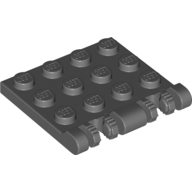 Lego Hinge Plate 3 x 4 Locking Dual 2 Finger, 7 teeth / Dark Bluish Gray