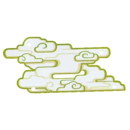 Cloud, 4 Holes, Yellow and Gold Trim Print