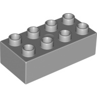 Lego Duplo Brick 2 x 4 / Light Bluish Gray