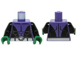 Torso Batman Muscles Outline, Open Black Shirt and Silver Belt Pattern / Black Arms / Green Hands
