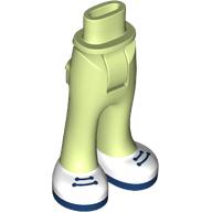 Lego Minidoll Hips and Trousers with Back Pockets with White Shoes, Dark Blue Laces, Soles print / Yellowish Green