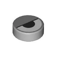 Tile Round 1 x 1 with Half-Closed Eye Print / Light Bluish Gray
