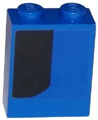 Brick 1 x 2 x 2 with Inside Stud Holder with Curved Thick Black Stripe Pattern Model Left Side (Sticker) - Set 75875