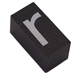 Modulex Tile 1 x 2 with White 'r' Print, without Internal Supports / Modulex Tile Brown