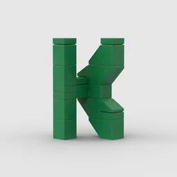 3D Letter K 3x3x5