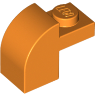 Lego Brick Curved 1 x 2 x 1 1/3 with Curved Top / Orange