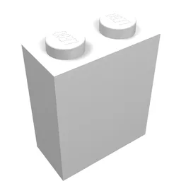 Brick 1 x 2 x 2 with Inside Stud Holder / White
