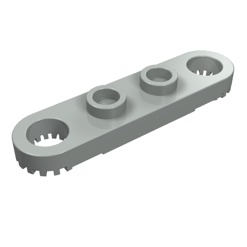 Lego Technic Plate 1 x 4 with Toothed Ends / Light Gray