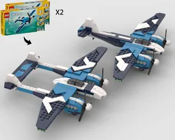 WWII Twin-Engine 2-in-1 Alternate Builds Bundle - 2 x 31160 Race Plane