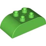 Duplo Brick 2 x 4 Curved Top / Bright Green