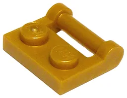 Plate Special 1 x 2 [Side Handle Closed Ends] / Pearl Gold