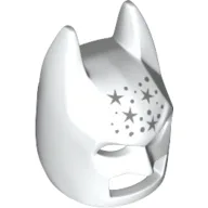 Mask, Batman Cowl, Silver Stars, Dots Print