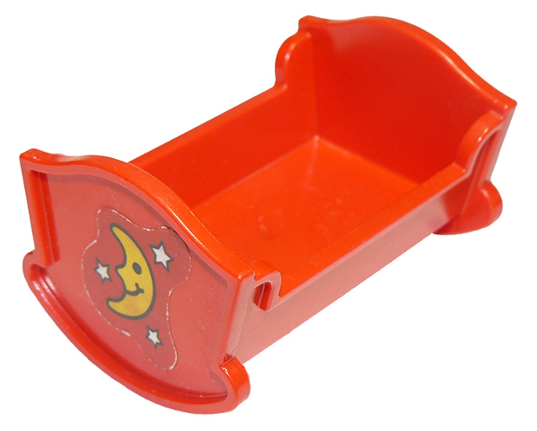 Lego Duplo, Furniture Cradle (Belville Baby Crib) with Moon and Stars Pattern (Sticker) - Set 2942