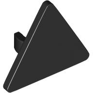 Lego Road Sign Clip-on 2.2 x 2.667 Triangular with Open O Clip / Black