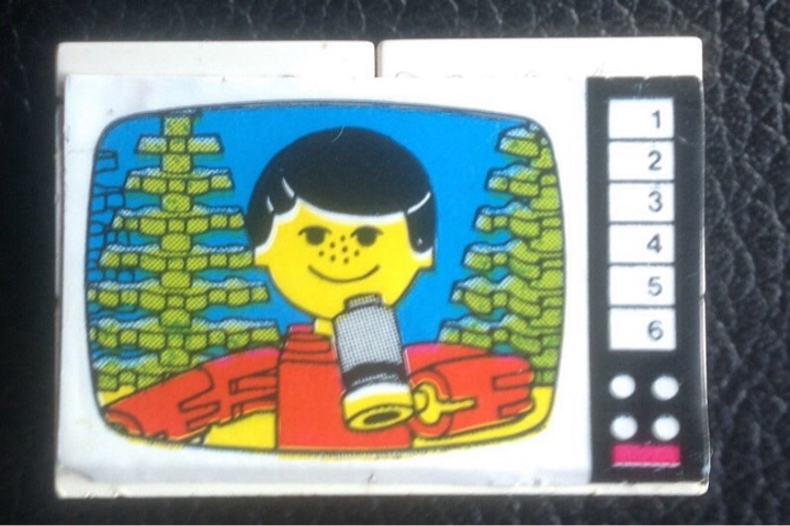Lego Stickered Assembly 4 x 2 x 2 1/3 with Male Reporter/Singer Pattern (Sticker) -  Set 278