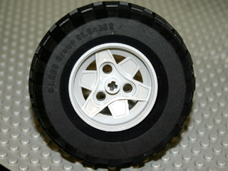Lego Wheel 43.2mm D. x 26mm Technic Racing Small, 3 Pin Holes with Black Tire 81.6 x 38 R Balloon (41896 / 45982)