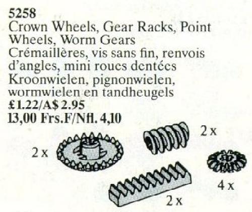 Lego Crown Wheels, Gear Racks, Point Wheels, Worm Gears