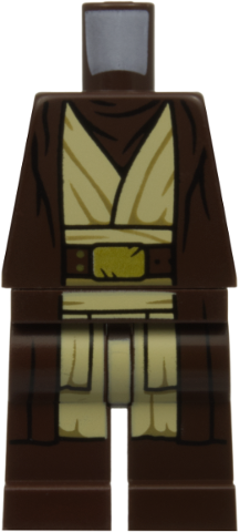 Lego Body SMART Minifigure, Torso with Dark Brown Hips and Legs with SW Obi-Wan Kenobi Tunic, Belt and Robe Pattern
