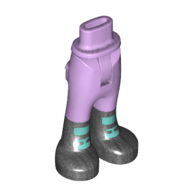 Lego Minidoll Hips and Trousers with Back Pockets with Black Boots, Dark Turquoise Shapes print [Thin Hinge] / Lavender