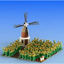 Windmill & Sunflowers
