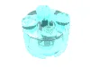 Brick Round 2 x 2 with Axle Hole / Trans-Light Blue