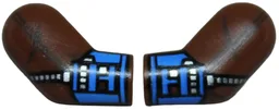 Arm, (Matching Left and Right) Pair with Blue Gauntlets and Silver Hoses Pattern / Reddish Brown
