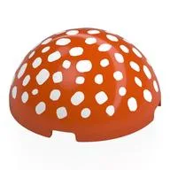 Dome Hemisphere 4 x 4 with White Spots (Mushroom Head) Print