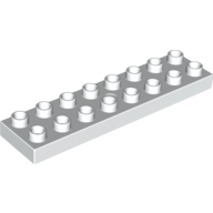 Lego Duplo Plate 2 x 8 / White