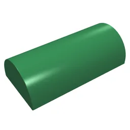 Brick Curved 2 x 4 Double, No Studs, without Groove / Green