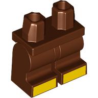 Lego Hips and Reddish Brown Medium Legs with Yellow Toes print