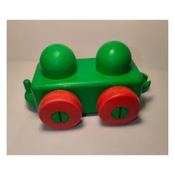 Primo Wheel Base 1 x 2 with Hitches and Red Wheels / Bright Green