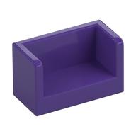 Lego Panel 1 x 2 x 1 with Rounded Corners and 2 Sides / Dark Purple