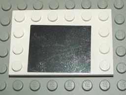 Tile, Modified 4 x 6 with Studs on Edges with Mirror Pattern (Sticker) - Set 5942