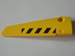 Technic, Panel Fairing # 6 Long Smooth, Side B with Black and Yellow Danger Stripes Pattern (Sticker) - Set 8043