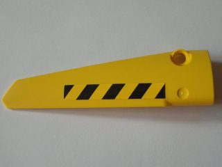 Lego Technic, Panel Fairing # 6 Long Smooth, Side B with Black and Yellow Danger Stripes Pattern (Sticker) - Set 8043