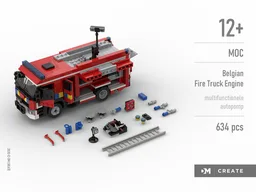 MOC - Belgian Fire Truck Engine (multifunctionele autopomp)
