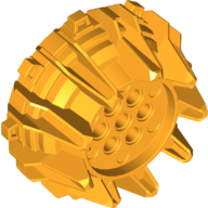Lego Wheel Hard Plastic with Small Cleats and Flanges / Bright Light Orange