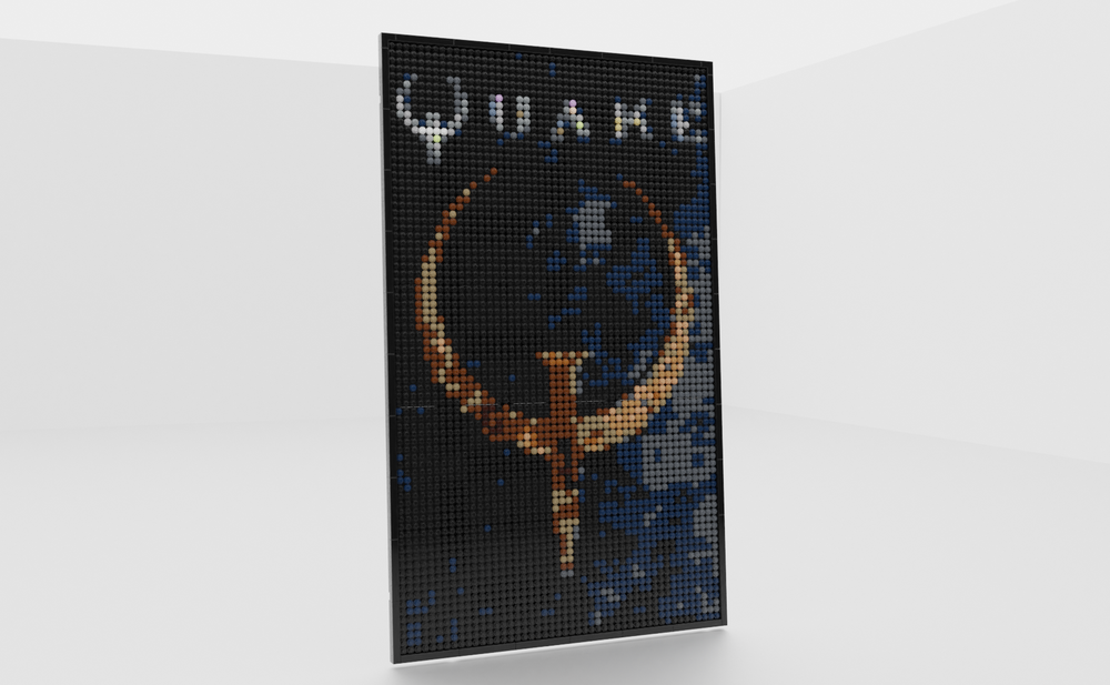 Lego Quake 1 Logo Mosaic Portrait