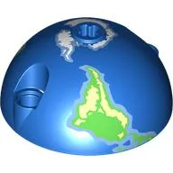 Technic Panel Dome 5 x 5 with Pin Holes with Earth, Southern Hemisphere Print / Blue