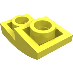 Brick Curved Inverted 2 x 1 / Bright Light Yellow