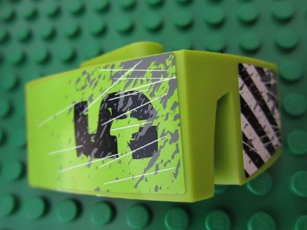Lego Technic, Panel Car Mudguard Right with Black Number 5, Scratches, Black and White Danger Stripes Pattern (Stickers) - Set 8960